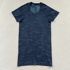 Lululemon Chroma Check Mineral Blue Blazer Swiftly Tech Short Sleeve 2.0 Shirt 4